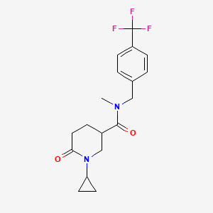 molecular formula C18H21F3N2O2 B4978568 1-cyclopropyl-N-methyl-6-oxo-N-[4-(trifluoromethyl)benzyl]-3-piperidinecarboxamide 