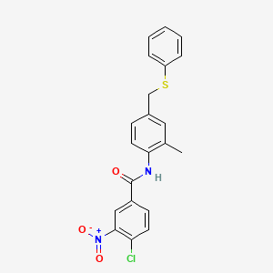 molecular formula C21H17ClN2O3S B4978574 4-chloro-N-{2-methyl-4-[(phenylthio)methyl]phenyl}-3-nitrobenzamide 