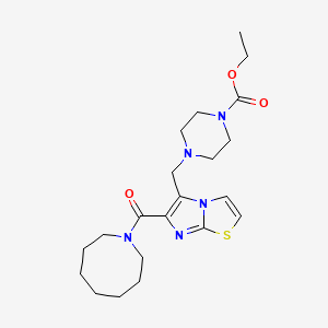 ethyl 4-{[6-(1-azocanylcarbonyl)imidazo[2,1-b][1,3]thiazol-5-yl]methyl}-1-piperazinecarboxylate