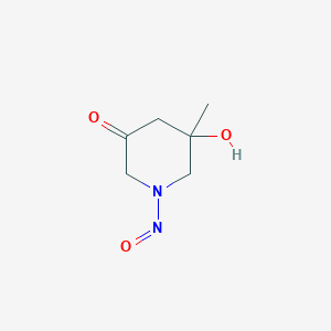 molecular formula C6H10N2O3 B049786 5-Hydroxy-5-methyl-1-nitrosopiperidin-3-one CAS No. 111582-21-9
