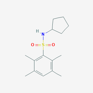 molecular formula C15H23NO2S B497861 N-cyclopentyl-2,3,5,6-tetramethylbenzenesulfonamide CAS No. 899248-39-6