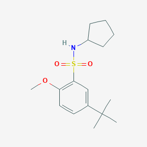 molecular formula C16H25NO3S B497862 5-tert-butyl-N-cyclopentyl-2-methoxybenzenesulfonamide CAS No. 927636-86-0