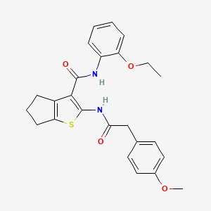 molecular formula C25H26N2O4S B4978624 N-(2-ethoxyphenyl)-2-{[(4-methoxyphenyl)acetyl]amino}-5,6-dihydro-4H-cyclopenta[b]thiophene-3-carboxamide 