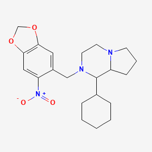 molecular formula C21H29N3O4 B4978656 1-cyclohexyl-2-[(6-nitro-1,3-benzodioxol-5-yl)methyl]octahydropyrrolo[1,2-a]pyrazine 