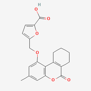 molecular formula C20H18O6 B4978664 5-{[(3-methyl-6-oxo-7,8,9,10-tetrahydro-6H-benzo[c]chromen-1-yl)oxy]methyl}-2-furoic acid 