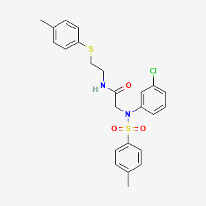 molecular formula C24H25ClN2O3S2 B4978668 N~2~-(3-chlorophenyl)-N~2~-[(4-methylphenyl)sulfonyl]-N~1~-{2-[(4-methylphenyl)thio]ethyl}glycinamide 