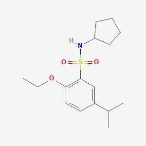 molecular formula C16H25NO3S B497867 N-cyclopentyl-2-ethoxy-5-isopropylbenzenesulfonamide CAS No. 927636-88-2