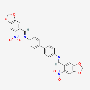 molecular formula C28H18N4O8 B4978676 N,N'-bis[(6-nitro-1,3-benzodioxol-5-yl)methylene]-4,4'-biphenyldiamine 