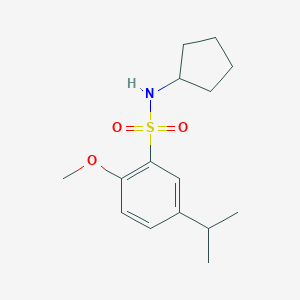 molecular formula C15H23NO3S B497868 N-cyclopentyl-5-isopropyl-2-methoxybenzenesulfonamide CAS No. 915907-24-3