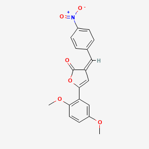molecular formula C19H15NO6 B4978686 5-(2,5-dimethoxyphenyl)-3-(4-nitrobenzylidene)-2(3H)-furanone 