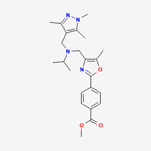 molecular formula C23H30N4O3 B4978695 methyl 4-[4-({isopropyl[(1,3,5-trimethyl-1H-pyrazol-4-yl)methyl]amino}methyl)-5-methyl-1,3-oxazol-2-yl]benzoate 