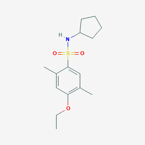 molecular formula C15H23NO3S B497870 N-cyclopentyl-4-ethoxy-2,5-dimethylbenzenesulfonamide CAS No. 927636-89-3