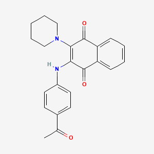 molecular formula C23H22N2O3 B4978703 2-[(4-acetylphenyl)amino]-3-(1-piperidinyl)naphthoquinone 