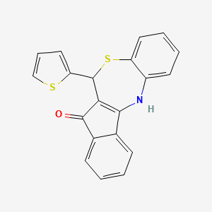 molecular formula C20H13NOS2 B4978715 6-(2-thienyl)-6H-benzo[b]indeno[1,2-e][1,4]thiazepin-5-ol 