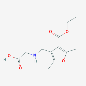 molecular formula C12H17NO5 B4978718 N-{[4-(ethoxycarbonyl)-2,5-dimethyl-3-furyl]methyl}glycine 