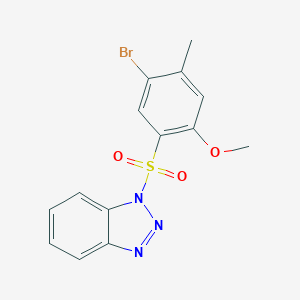 molecular formula C14H12BrN3O3S B497873 1-(5-bromo-2-methoxy-4-methylbenzenesulfonyl)-1H-1,2,3-benzotriazole CAS No. 927636-92-8