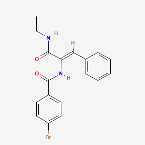 molecular formula C18H17BrN2O2 B4978734 4-bromo-N-{1-[(ethylamino)carbonyl]-2-phenylvinyl}benzamide 