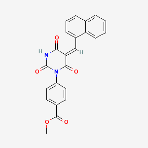 molecular formula C23H16N2O5 B4978738 methyl 4-[5-(1-naphthylmethylene)-2,4,6-trioxotetrahydro-1(2H)-pyrimidinyl]benzoate 