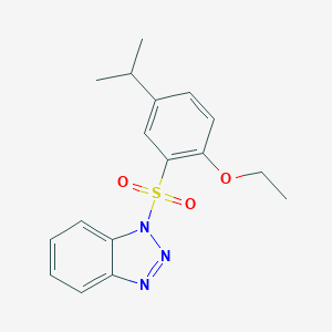 molecular formula C17H19N3O3S B497874 1-((2-ethoxy-5-isopropylphenyl)sulfonyl)-1H-benzo[d][1,2,3]triazole CAS No. 927636-94-0