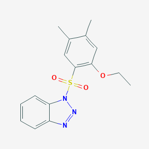 molecular formula C16H17N3O3S B497875 1-((2-ethoxy-4,5-dimethylphenyl)sulfonyl)-1H-benzo[d][1,2,3]triazole CAS No. 915931-07-6