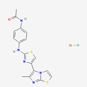 N-(4-{[4-(6-methylimidazo[2,1-b][1,3]thiazol-5-yl)-1,3-thiazol-2-yl]amino}phenyl)acetamide hydrobromide