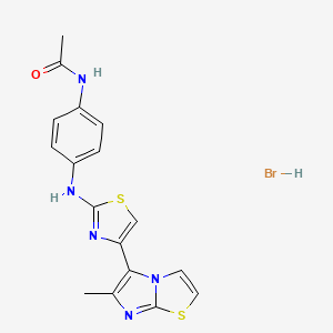 molecular formula C17H16BrN5OS2 B4978754 N-(4-{[4-(6-methylimidazo[2,1-b][1,3]thiazol-5-yl)-1,3-thiazol-2-yl]amino}phenyl)acetamide hydrobromide 