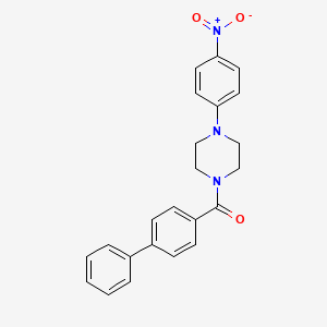 molecular formula C23H21N3O3 B4978758 1-(4-biphenylylcarbonyl)-4-(4-nitrophenyl)piperazine 