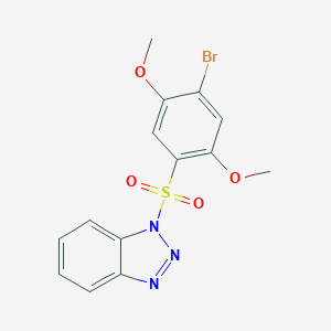 molecular formula C14H12BrN3O4S B497876 1-[(4-bromo-2,5-dimethoxyphenyl)sulfonyl]-1H-benzotriazole CAS No. 927636-93-9