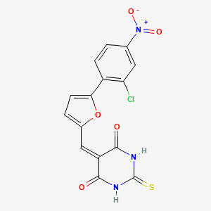 molecular formula C15H8ClN3O5S B4978771 5-{[5-(2-chloro-4-nitrophenyl)-2-furyl]methylene}-2-thioxodihydro-4,6(1H,5H)-pyrimidinedione 