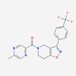 molecular formula C19H15F3N4O2 B4978796 5-[(5-methyl-2-pyrazinyl)carbonyl]-3-[4-(trifluoromethyl)phenyl]-4,5,6,7-tetrahydroisoxazolo[4,5-c]pyridine 