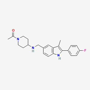 1-acetyl-N-{[2-(4-fluorophenyl)-3-methyl-1H-indol-5-yl]methyl}-4-piperidinamine