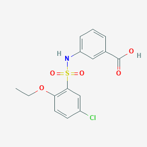 molecular formula C15H14ClNO5S B497882 3-{[(5-Chloro-2-ethoxyphenyl)sulfonyl]amino}benzoic acid CAS No. 927637-02-3