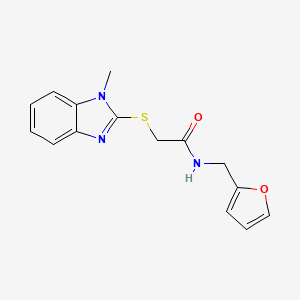 molecular formula C15H15N3O2S B4978826 N-(2-furylmethyl)-2-[(1-methyl-1H-benzimidazol-2-yl)thio]acetamide 