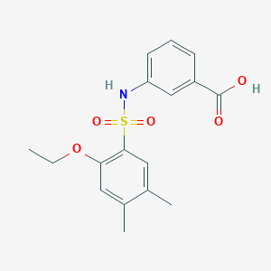 molecular formula C17H19NO5S B497883 3-{[(2-Ethoxy-4,5-dimethylphenyl)sulfonyl]amino}benzoic acid CAS No. 927637-04-5