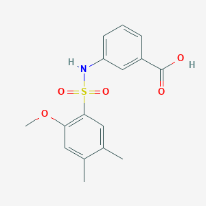 molecular formula C16H17NO5S B497884 3-{[(2-Methoxy-4,5-dimethylphenyl)sulfonyl]amino}benzoic acid CAS No. 915910-56-4