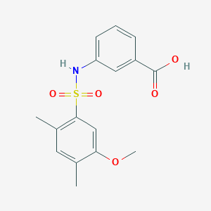 molecular formula C16H17NO5S B497885 3-{[(5-Methoxy-2,4-dimethylphenyl)sulfonyl]amino}benzoic acid CAS No. 927637-06-7