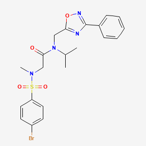 molecular formula C21H23BrN4O4S B4978850 N~2~-[(4-bromophenyl)sulfonyl]-N~1~-isopropyl-N~2~-methyl-N~1~-[(3-phenyl-1,2,4-oxadiazol-5-yl)methyl]glycinamide 