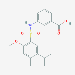molecular formula C18H21NO5S B497886 3-[2-Methoxy-4-methyl-5-(propan-2-yl)benzenesulfonamido]benzoic acid CAS No. 927637-08-9