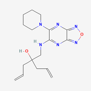 molecular formula C17H24N6O2 B4978860 4-({[6-(1-piperidinyl)[1,2,5]oxadiazolo[3,4-b]pyrazin-5-yl]amino}methyl)-1,6-heptadien-4-ol 