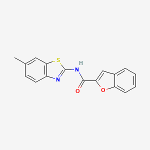 molecular formula C17H12N2O2S B4978866 N-(6-methyl-1,3-benzothiazol-2-yl)-1-benzofuran-2-carboxamide 
