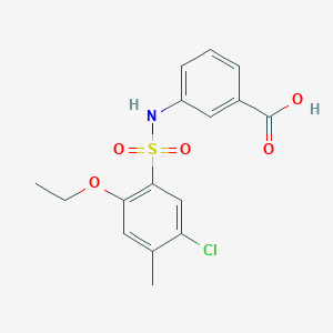 molecular formula C16H16ClNO5S B497887 3-{[(5-Chloro-2-ethoxy-4-methylphenyl)sulfonyl]amino}benzoic acid CAS No. 927637-10-3