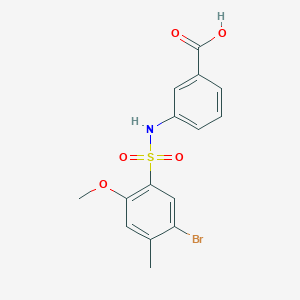 3-{[(5-Bromo-2-methoxy-4-methylphenyl)sulfonyl]amino}benzoic acid