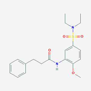 molecular formula C20H26N2O4S B4978897 N-{5-[(diethylamino)sulfonyl]-2-methoxyphenyl}-3-phenylpropanamide 