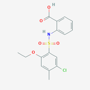 molecular formula C16H16ClNO5S B497890 2-{[(5-Chloro-2-ethoxy-4-methylphenyl)sulfonyl]amino}benzoic acid CAS No. 927637-17-0