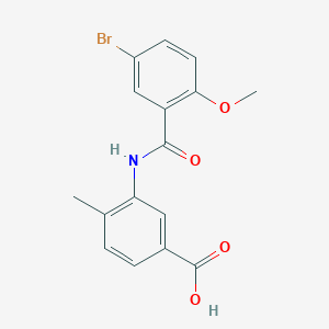 molecular formula C16H14BrNO4 B4978902 3-[(5-bromo-2-methoxybenzoyl)amino]-4-methylbenzoic acid 