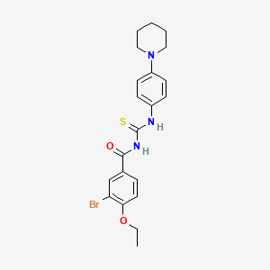 molecular formula C21H24BrN3O2S B4978918 3-bromo-4-ethoxy-N-({[4-(1-piperidinyl)phenyl]amino}carbonothioyl)benzamide 