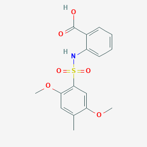 molecular formula C16H17NO6S B497892 2-{[(2,5-Dimethoxy-4-methylphenyl)sulfonyl]amino}benzoic acid CAS No. 927637-23-8