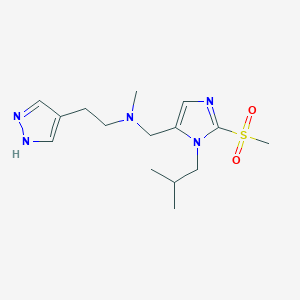 molecular formula C15H25N5O2S B4978924 N-{[1-isobutyl-2-(methylsulfonyl)-1H-imidazol-5-yl]methyl}-N-methyl-2-(1H-pyrazol-4-yl)ethanamine 