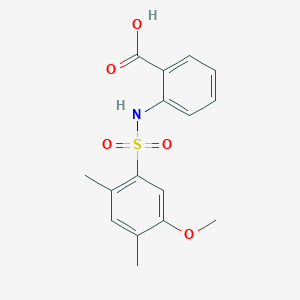 molecular formula C16H17NO5S B497893 2-{[(5-Methoxy-2,4-dimethylphenyl)sulfonyl]amino}benzoic acid CAS No. 927637-25-0