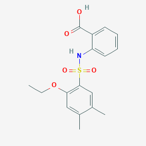 molecular formula C17H19NO5S B497894 2-{[(2-Ethoxy-4,5-dimethylphenyl)sulfonyl]amino}benzoic acid CAS No. 927637-27-2